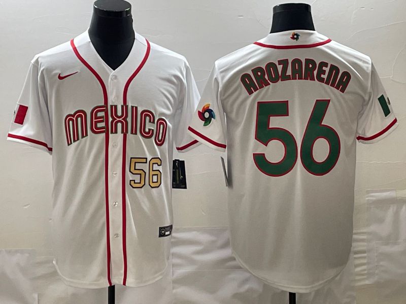 Men 2023 World Cub Mexico #56 Arozarena White green Nike MLB Jersey4->more jerseys->MLB Jersey